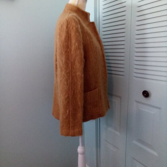 VTG CAROLE LITTLE for SAINT-TROPEZ WEST 12 WOOL MOHAIR OPEN FRONT POCKETS WOVEN - Picture 2 of 7